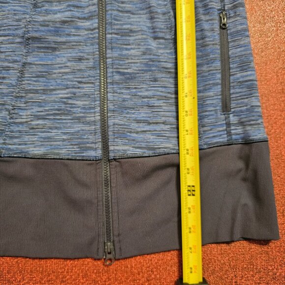 Lululemon Assana Full Zip Jacket 8 Blue Space Dye Athleisure Yoga Active Casual - Picture 8 of 9